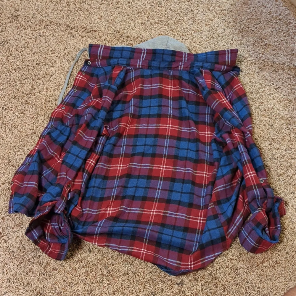 Flannel Hoodie Button Up | Men's M | OBO - Picture 3 of 4